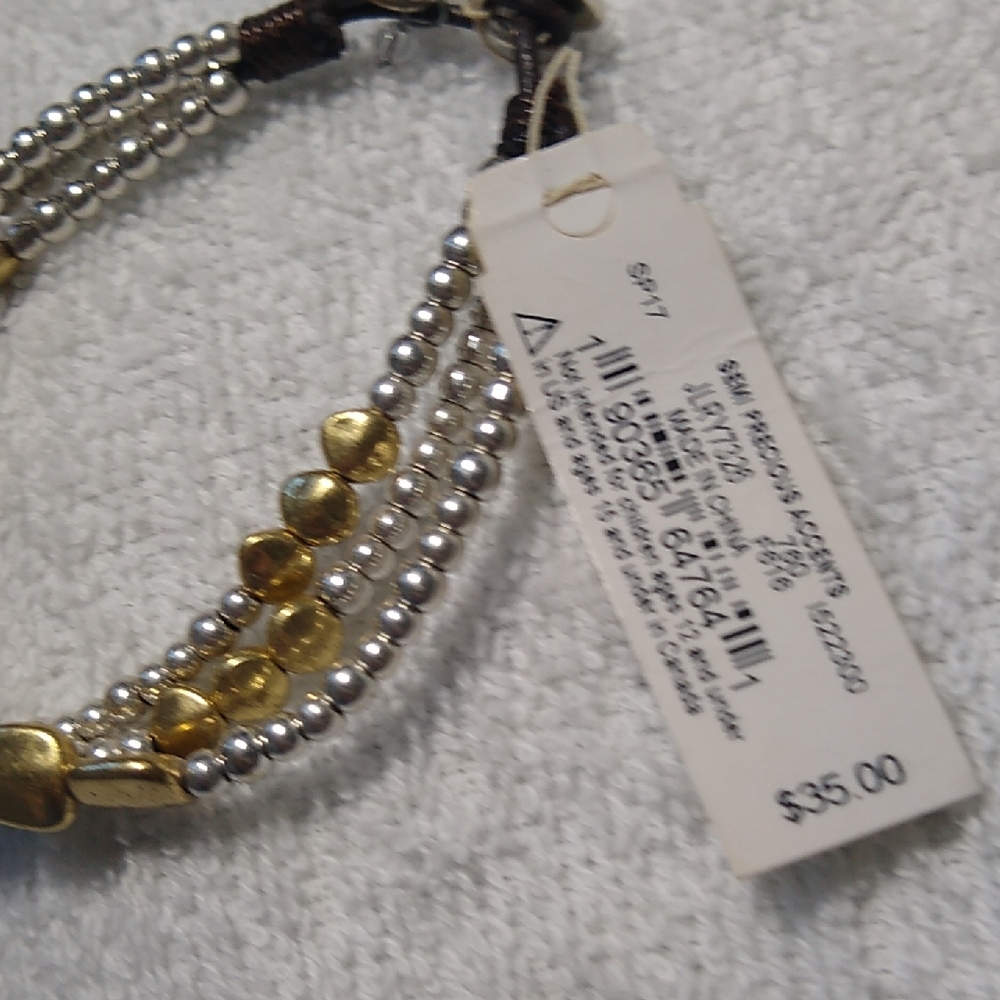 Lucky Brand Silver and Gold Beaded Multi-Strand Bracelet worn once - Picture 6 of 8